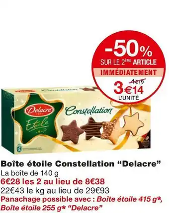Monoprix Delacre boîte étoile constellation offre