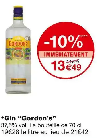 Monoprix Gordon's gin offre