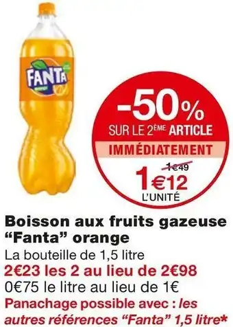 Monoprix Fanta boisson aux fruits gazeuse orange offre