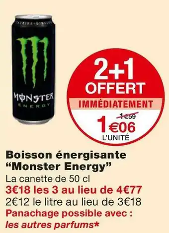 Monoprix Monster energy boisson énergisante offre