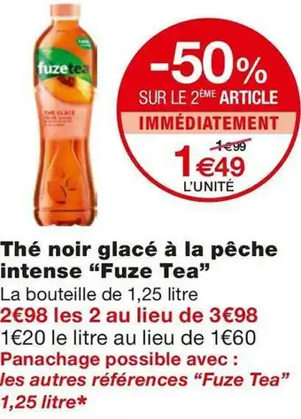 Fuze tea thé noir glacé à la pêche intense
