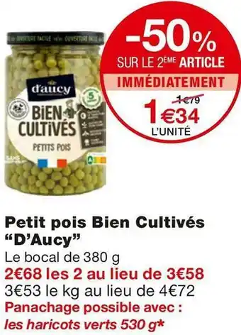 Monoprix D’aucy petit pois bien cultivés offre