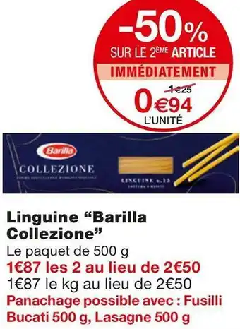 Monoprix Barilla collezione linguine offre