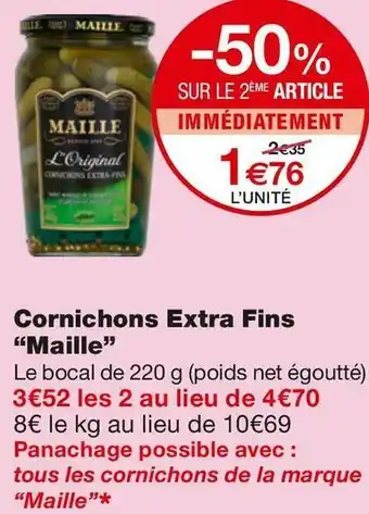 Monoprix Maille cornichons extra fins offre