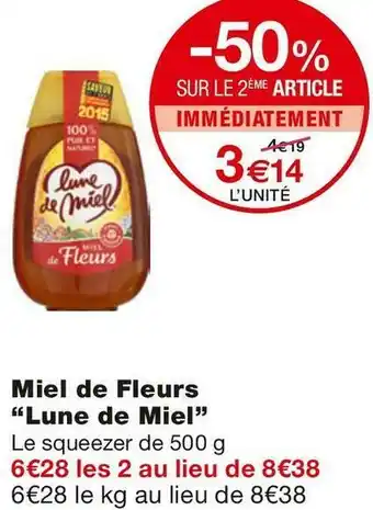 Monoprix Lune de miel miel de fleurs offre