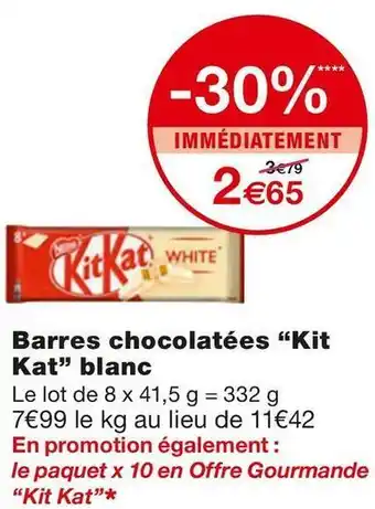 Monoprix Kit kat barres chocolatées blanc offre