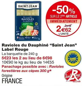 Monoprix Label rouge ravioles du dauphiné “saint jean” offre