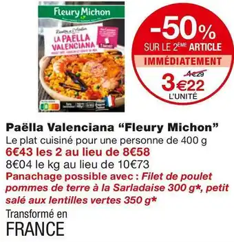 Monoprix Fleury michon paëlla valenciana offre