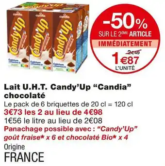 Monoprix Candia lait u.h.t. candy’up chocolaté offre