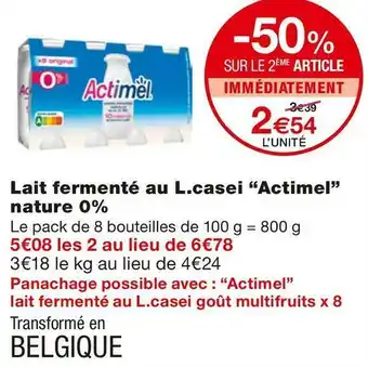 Monoprix Danone lait fermenté au l.casei nature 0% offre