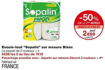 Monoprix Sopalin essuie-tout sur mesure blanc offre