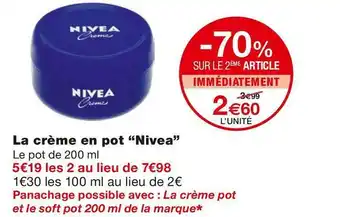 Monoprix Nivea la crème en pot offre