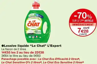 Monoprix Le chat lessive liquide l’expert offre