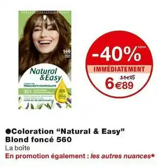 Natural & easy coloration blond foncé 560