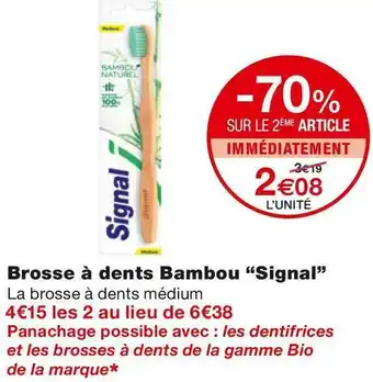 Monoprix Signal brosse à dents bambou offre
