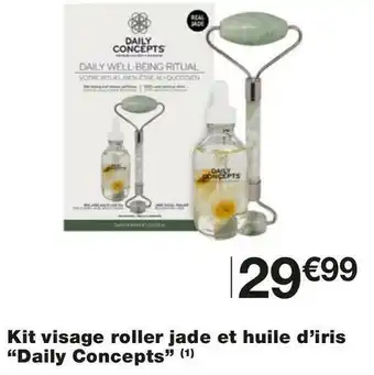Monoprix Daily concepts kit visage roller jade et huile d’iris offre
