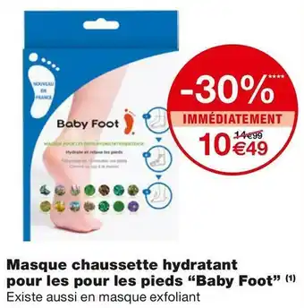 Monoprix Baby foot masque chaussette hydratant pour les pour les pieds offre