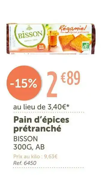 Bisson pain d’épices prétranché