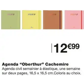 Monoprix Oberthur agenda cachemire offre