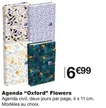 Monoprix Agenda “oxford” flowers offre