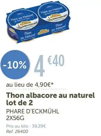 Phare dâeckmĂŒhl thon albacore au naturel lot de 2