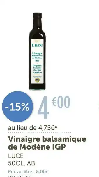 Luce vinaigre balsamique de modĂšne igp