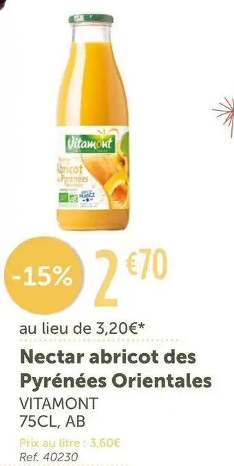 Vitamont nectar abricot des pyrénées orientales