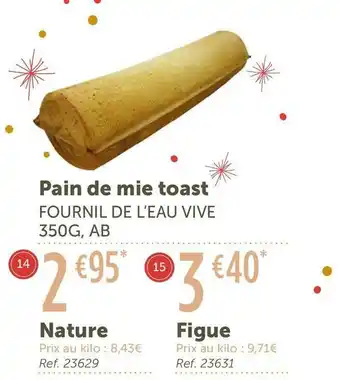 Fournil de l’eau vive pain de mie toast