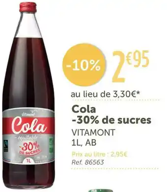 Vitamont cola -30% de sucres