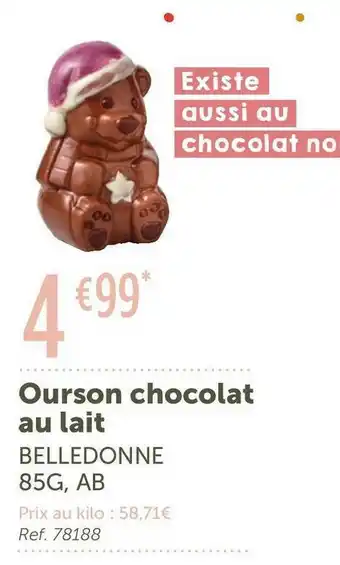 L'Eau Vive Belledonne ourson chocolat au lait offre