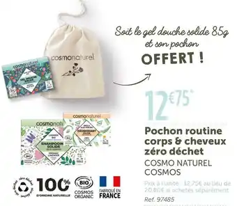 L'Eau Vive Cosmo naturel pochon routine corps & cheveux zéro déchet offre