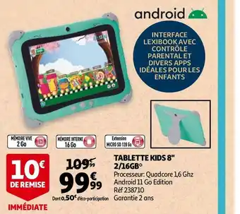 Tablette kids 8" 2/16gb