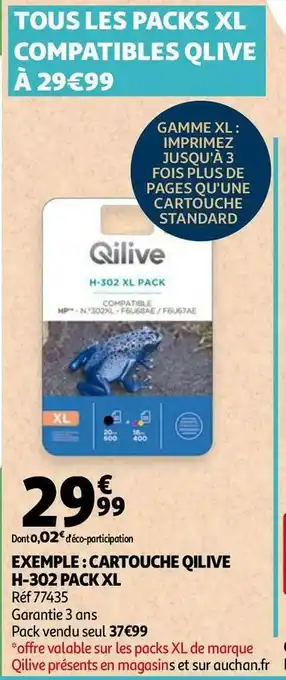 Auchan Qilive exemple : cartouche h-302 pack xl offre