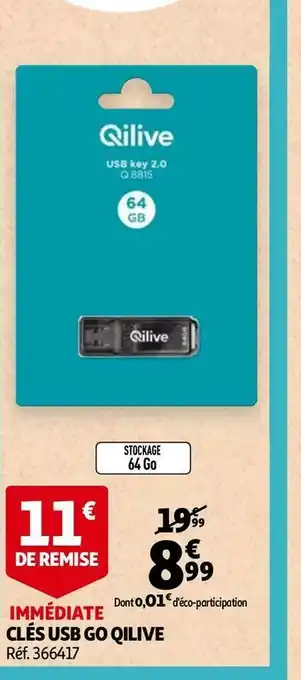 Auchan Qilive clés usb go offre