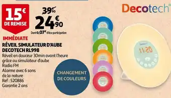 Auchan Decotech réveil simulateur d'aube rl998 offre