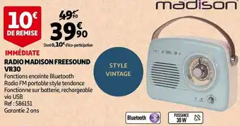 Auchan Madison radio freesound vr30 offre
