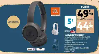 Auchan Jbl casque tune 500 bt offre