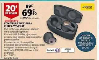 Ecouteurs tws jabra elite active 65t