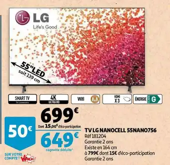 Auchan Tv tv lg nanocell 55nano756 offre