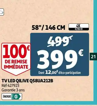 Auchan Qilive tv led q58ua212b offre