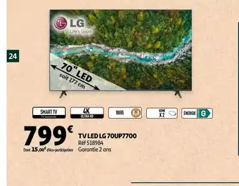 Auchan Lg tv led 70up7700 offre