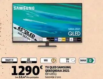 Auchan Samsung tv qled qe65q80aa 2021 offre