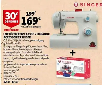 Auchan Singer lot decorative 42300 + megabox accessoires offre