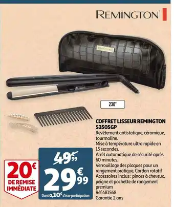 Auchan Remington coffret lisseur s3505gp offre