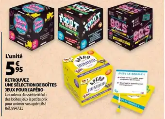 Auchan Retrouvez une sélection de boîtes jeux pour l'apéro offre
