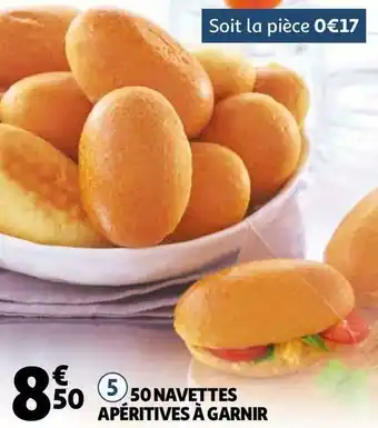 Auchan 50 navettes apéritives à garnir offre