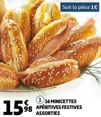 Auchan 16 minicettes apéritives festives assorties offre