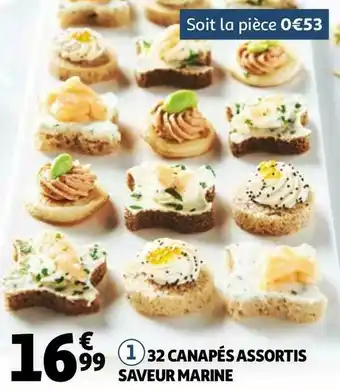 Auchan 32 canapés assortis saveur marine offre