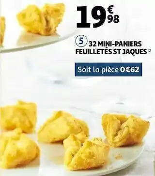 Auchan 32 mini-paniers feuilletés st jaques offre