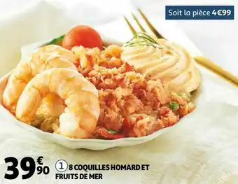 Auchan 8 coquilles homard et fruits de mer offre
